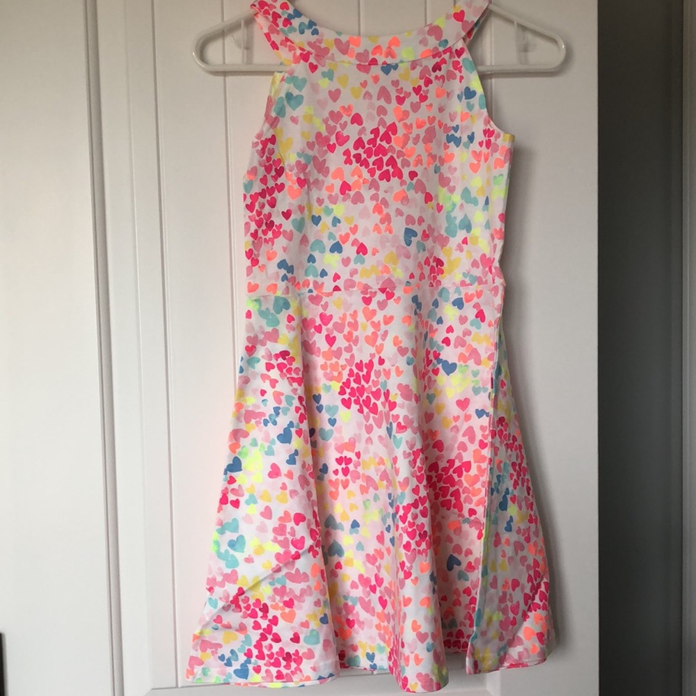 The Children's Place‎ Dress Girls Size Large 10/12 Rainbow Hearts - Picture 3 of 9